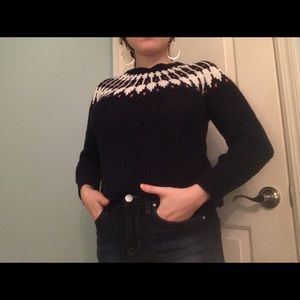 Pink Rose Navy and White Sweater